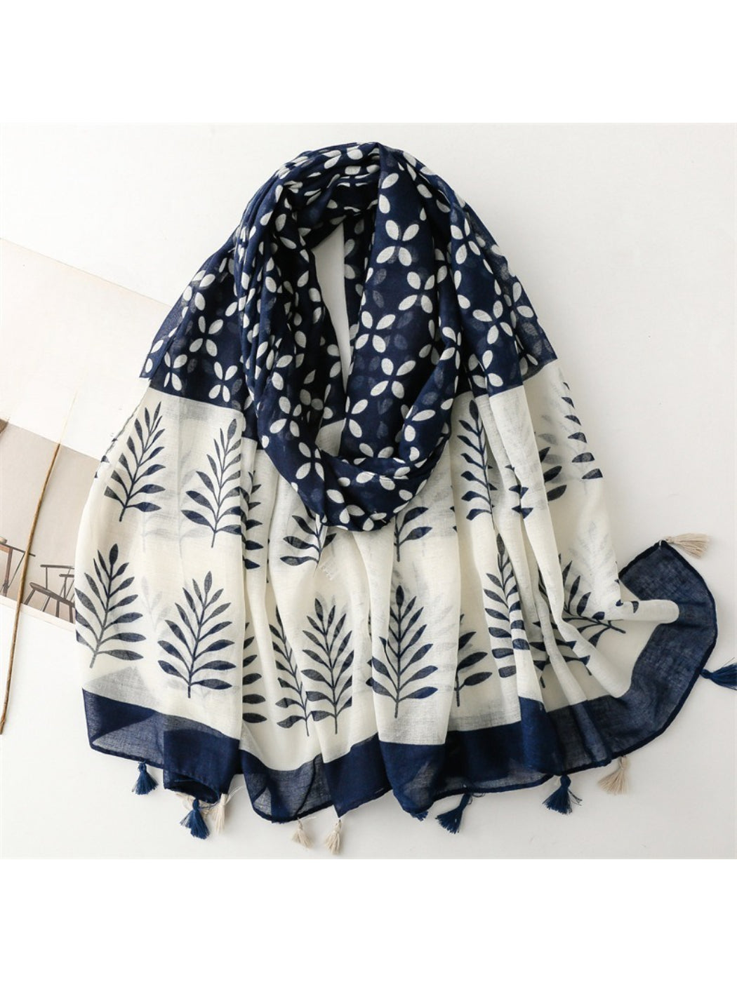Scarvii - Botanical Border Print Scarf