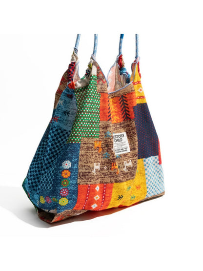 Cosbai - Colorblock Large Shoulder Bag - Spacious & Unique