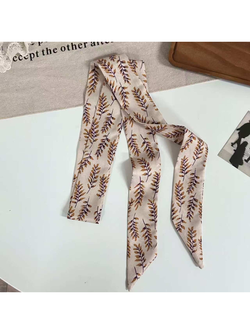 Scarvii Botanical Leaf Skinny Scarf