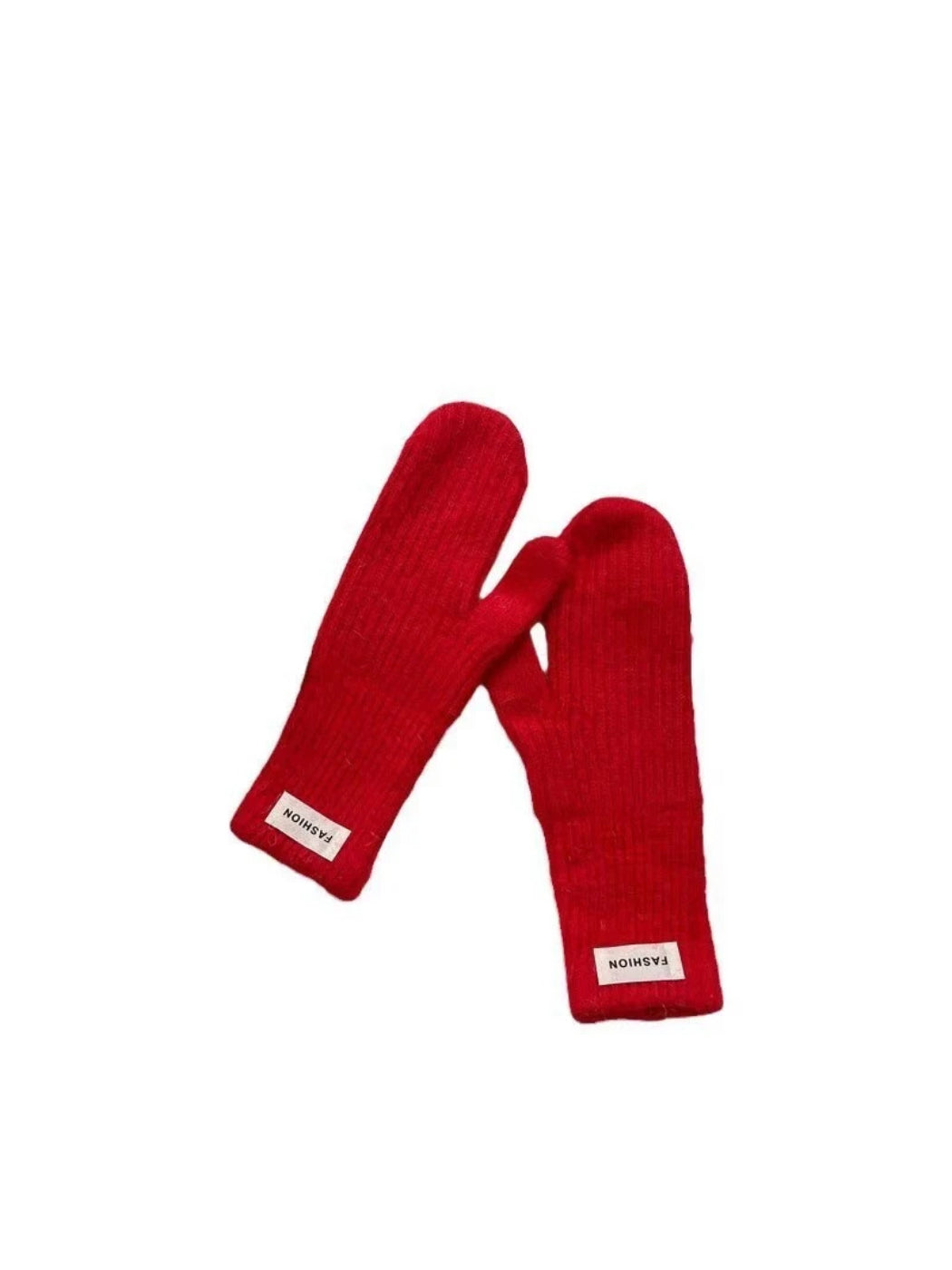 Gloving - Solid Ribbed Knit Mittens