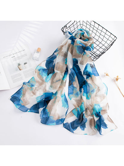 Scarvii - Painterly Blue Abstract Scarf