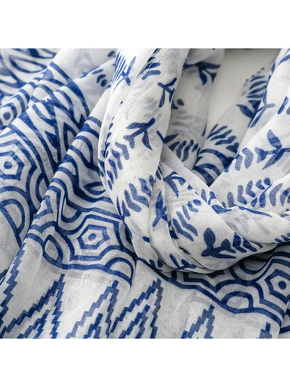 Scarvii - Classic Botanical Pattern Print Scarf