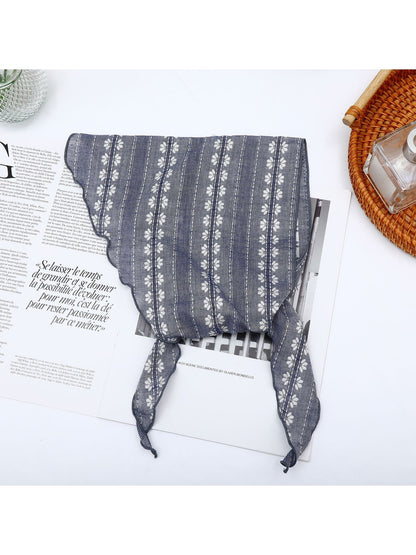 Scarvii - Floral Print Retro Style Triangle Bandana