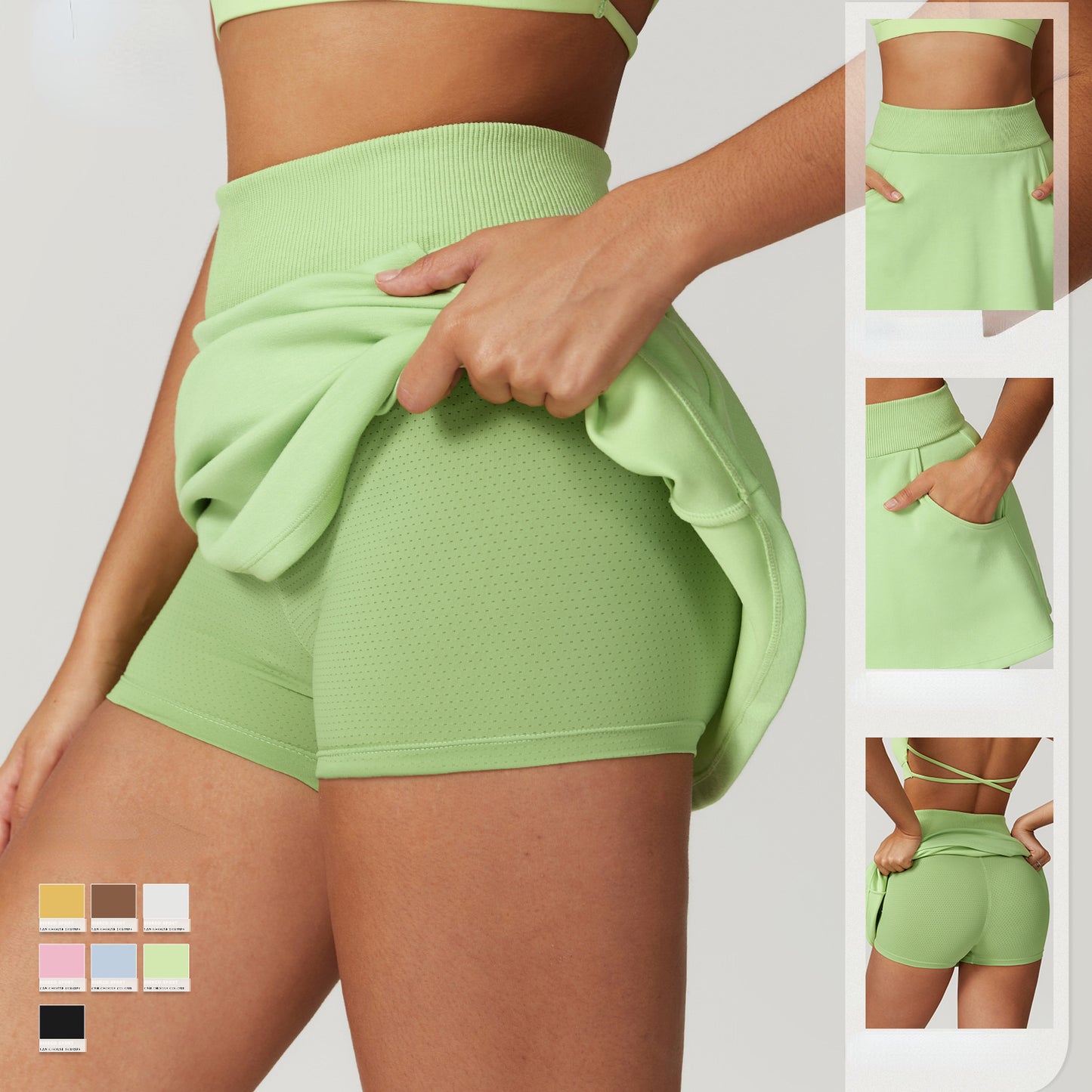 Stepo - High-Waisted Sports Skort