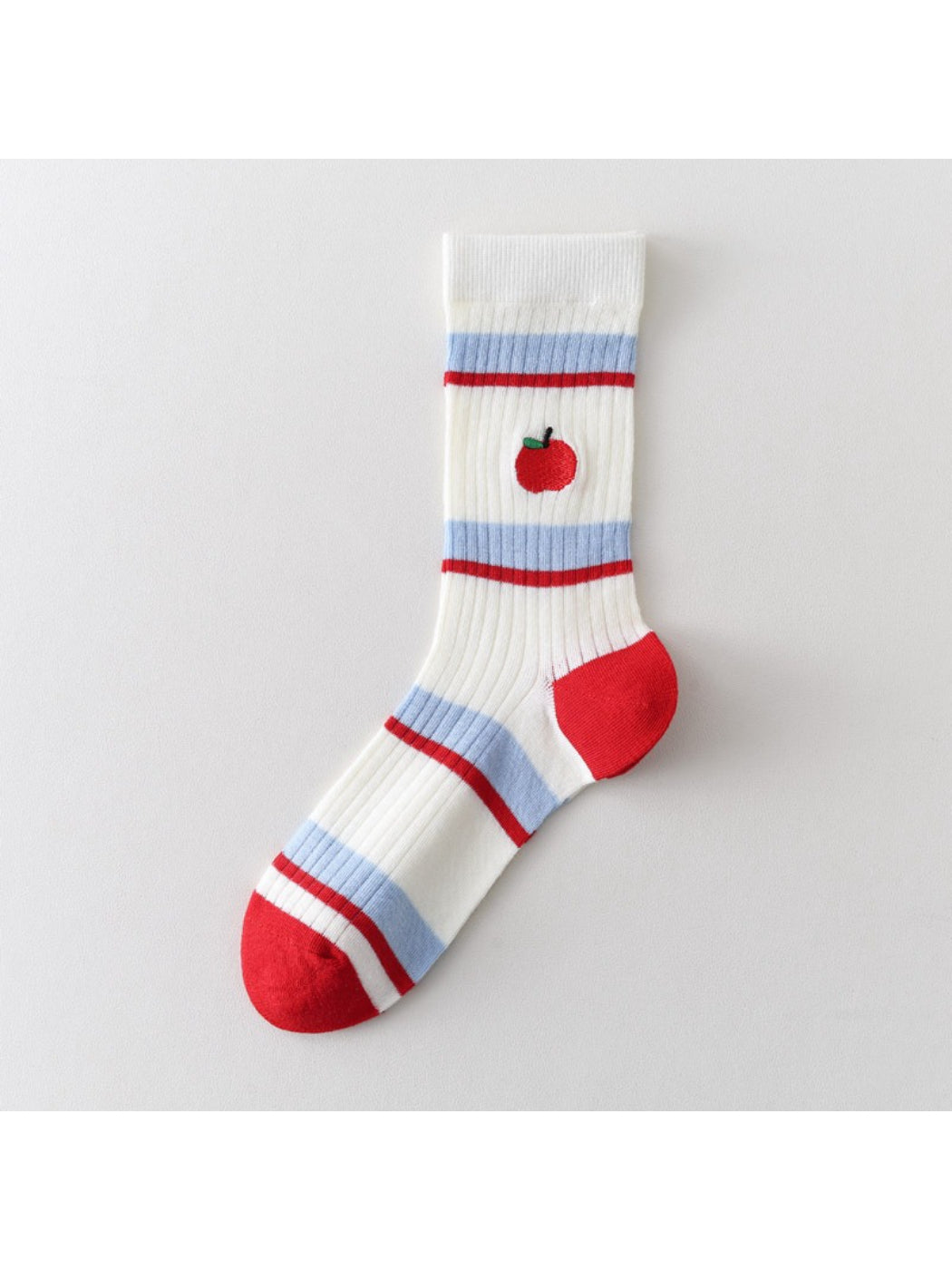 Rufia - Retro Red Accent Crew Socks