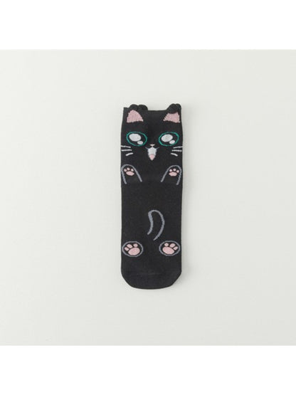 Rufia - Playful Kitty Faces Crew Socks