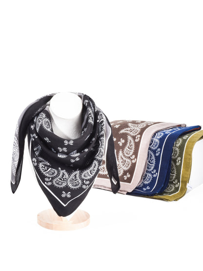 Scarvii - Square Scarf with Paisley Print