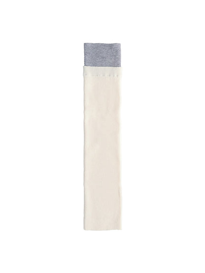 Cozyra - Contrast-Cuff Ribbed Knit Leg Warmers