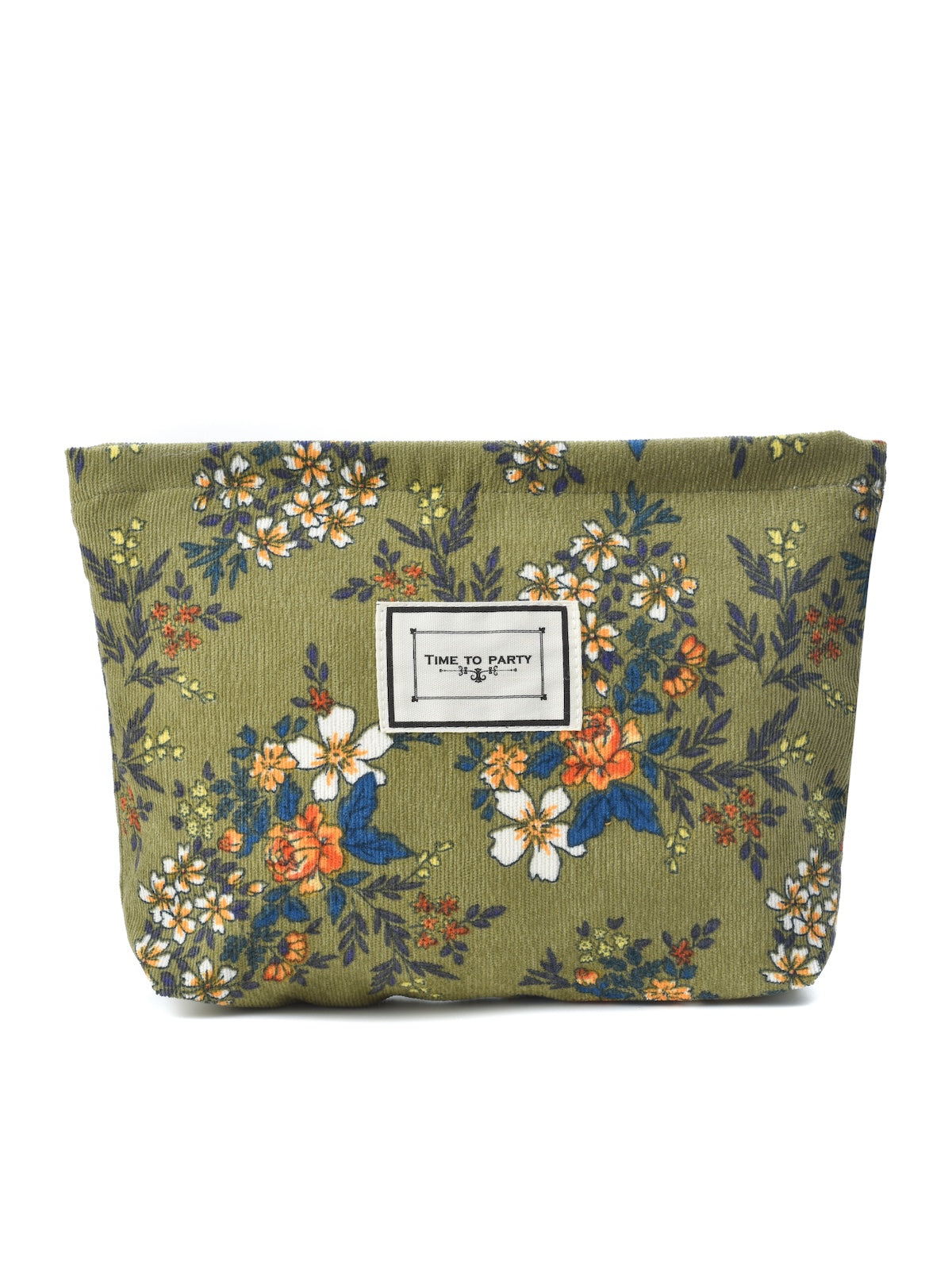 Cosbai - Corduroy Floral Cosmetic & Storage Bag