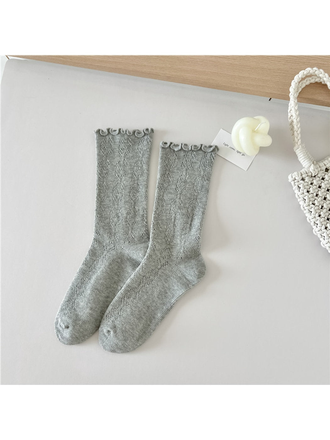 Rufia - Ruffle Trim Mesh Socks