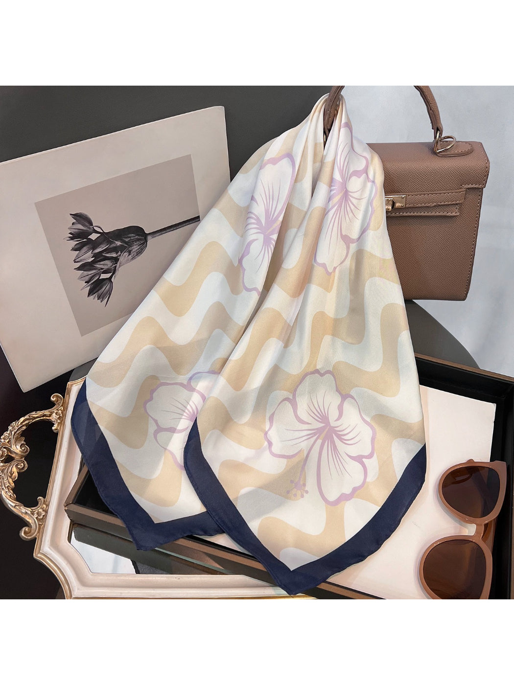 Scarvii Tropical Hibiscus Square Scarf