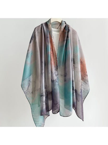 Scarvii - Abstract Style Floral Print Summer Wrap Scarf