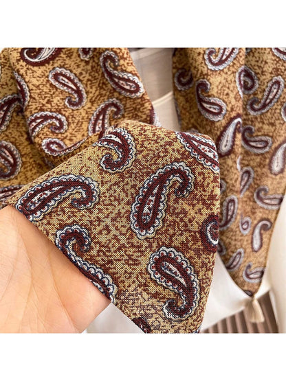 Scarvii - Retro Ditsy Paisley Print Square Scarf