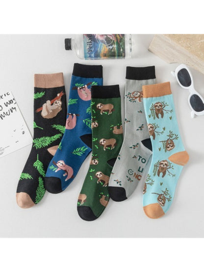 Rufia Playful Sloth Pattern Crew Socks first product image