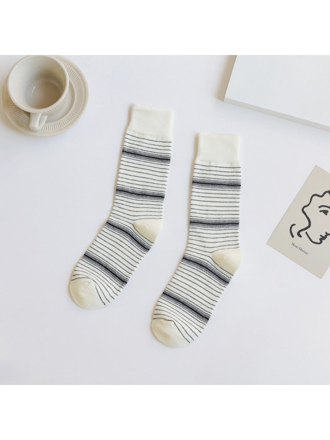 Rufia - Fine Stripe Knit Crew Socks