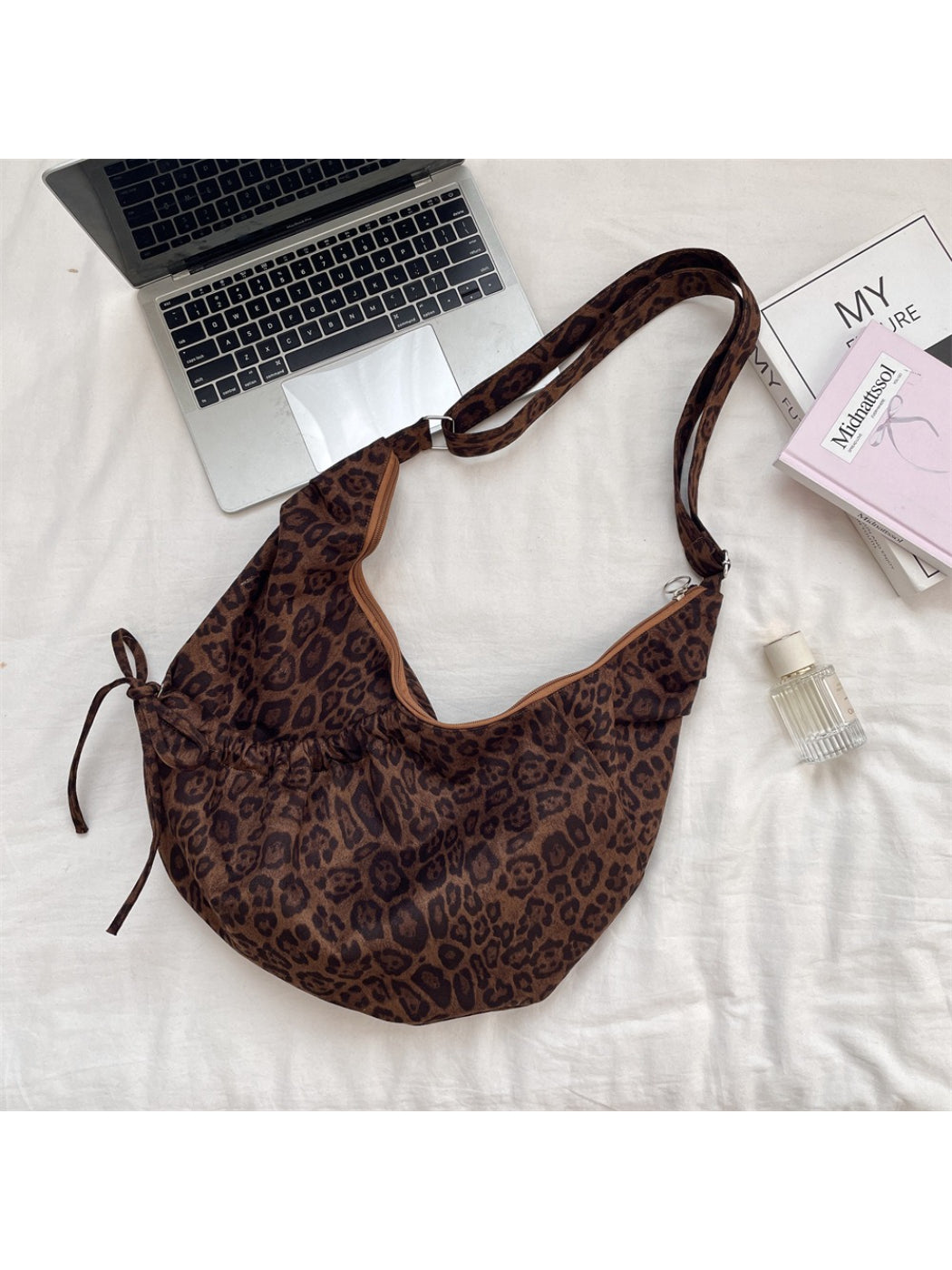 Cosbai - Soft Leopard Print Shoulder Bag