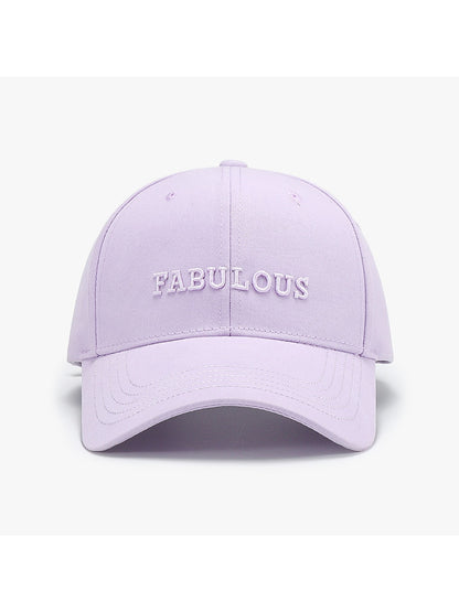 Haila - Adjustable Letter Detail Baseball Cap Hat