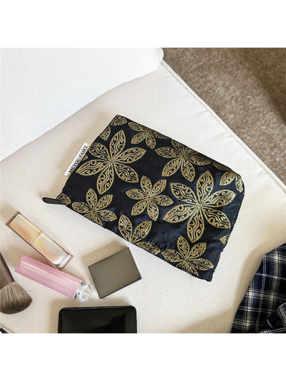Cosbai - Elegant Floral Zippered Cosmetic Bag