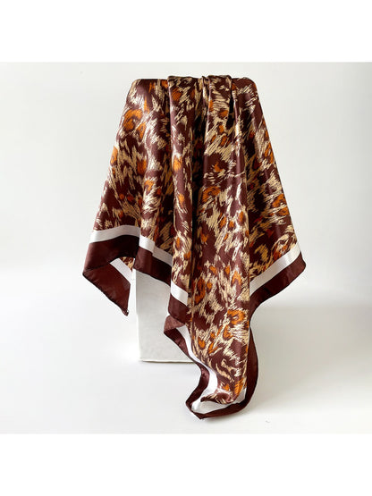 Scarvii - Abstract Leopard Border Square Scarf