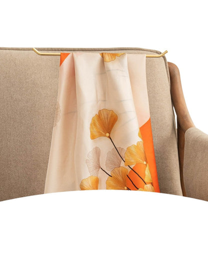 Scarvii - Ginkgo Leaf Print Square Scarf