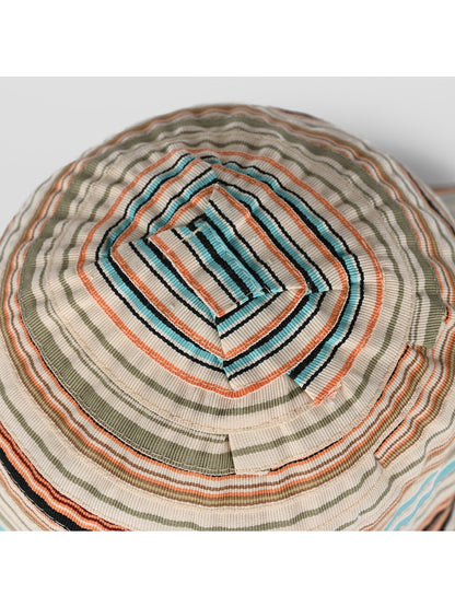 Haila - Colorful Striped Wide Brim Bucket Hat