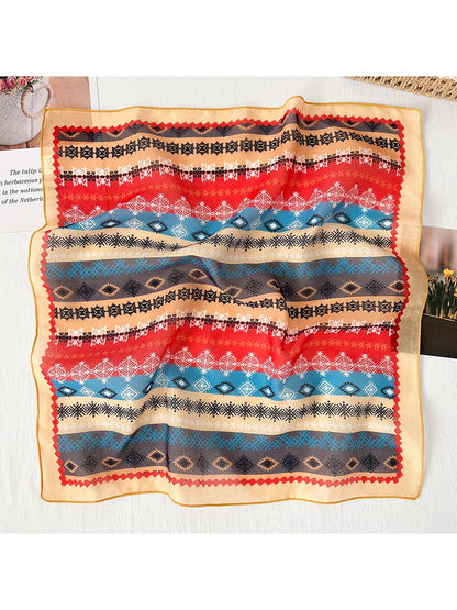 Scarvii - Geometric Print Decorative Square Scarf