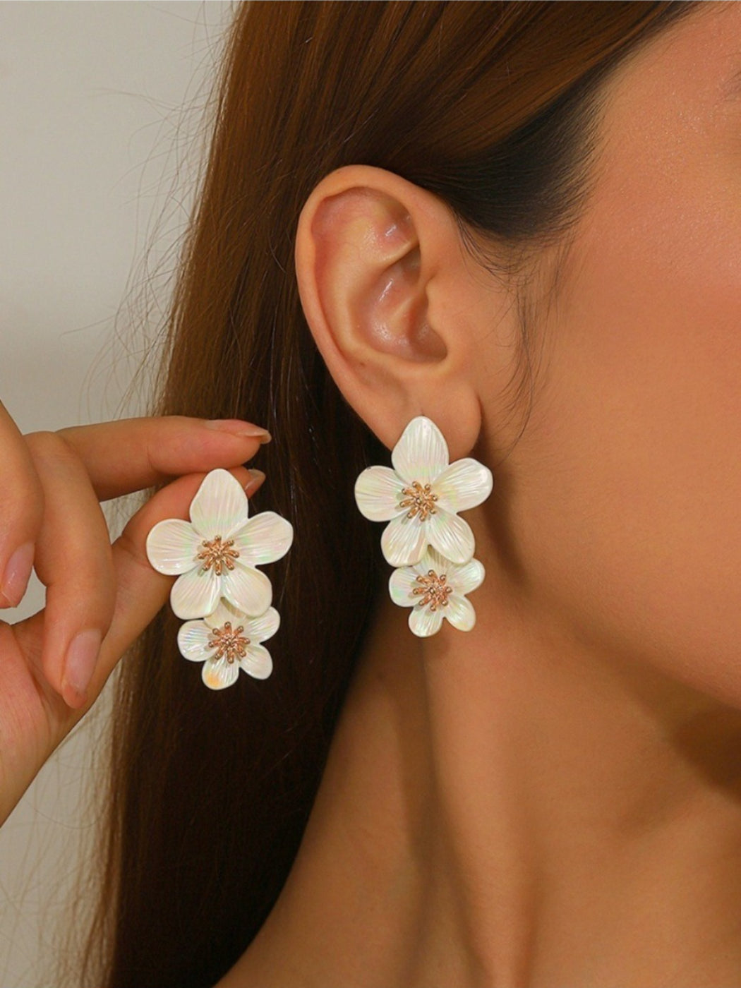 Earwish - Double Layer Flower Ear Studs - Minimalist & Elegant