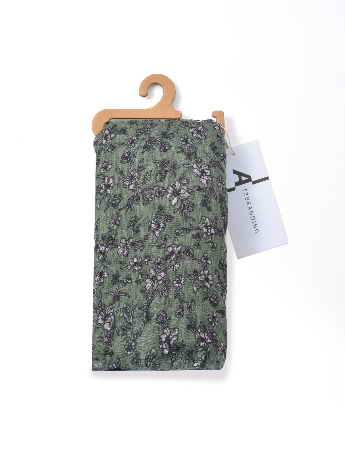 Scarvii - Lightweight Floral Pattern Ruched Scarf