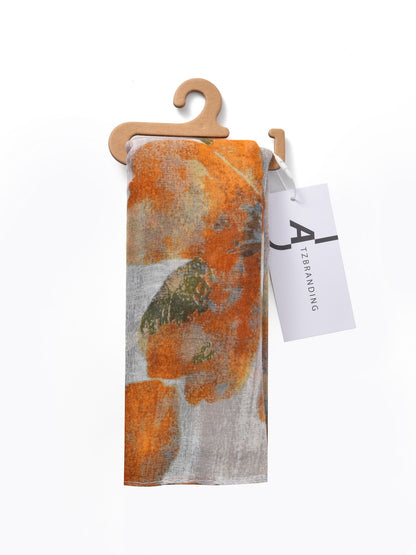 Scarvii - Soft Floral Print Spring Summer Scarf