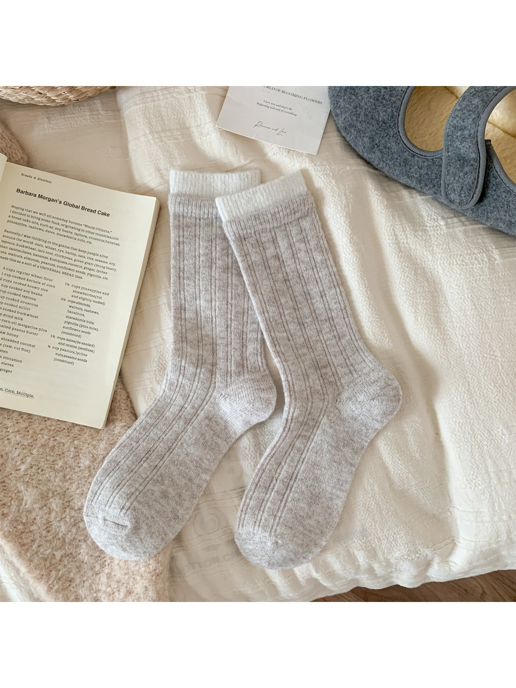 Rufia - Cozy Solid Ribbed Crew Socks