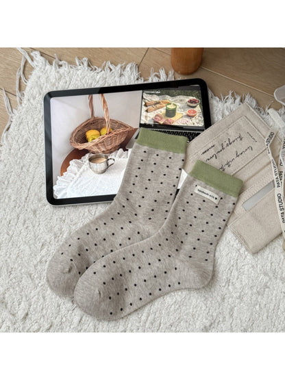 Rufia - Polka Dot & Stripe Crew Socks