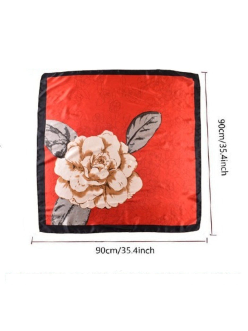 Scarvii - Square Scarf with Elegant Camellia Print
