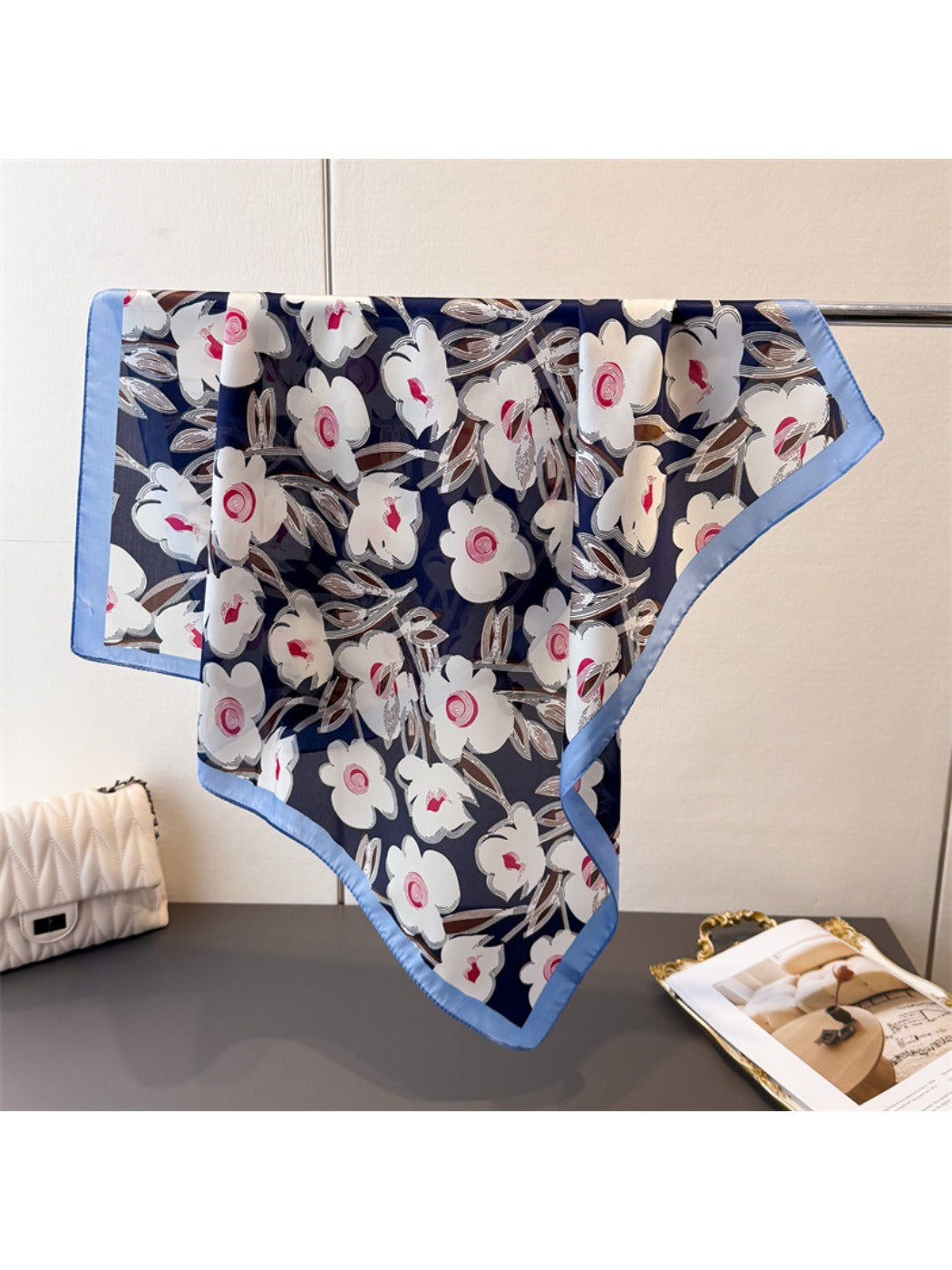 Scarvii - Floral Print Square Scarf