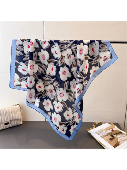Scarvii - Floral Print Square Scarf