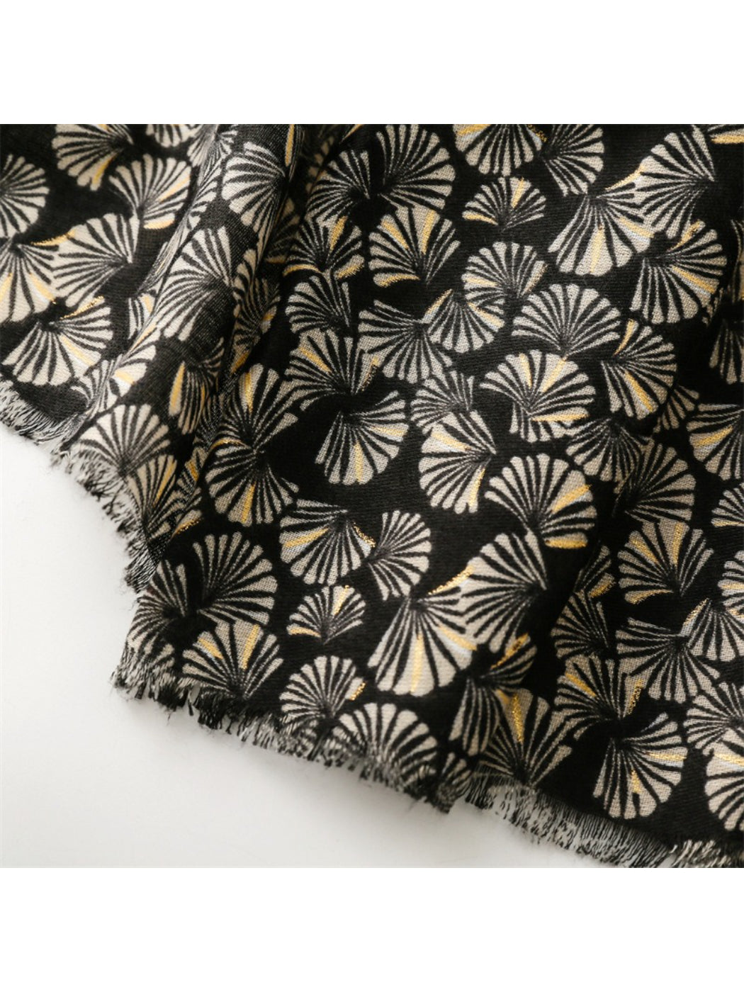 Scarvii - Lightweight Allover Leaf Print Scarf