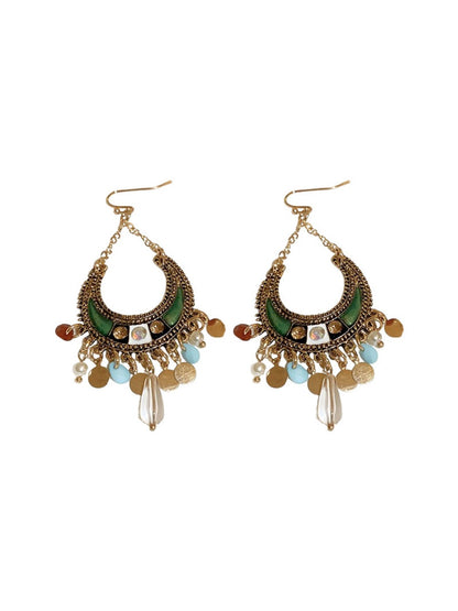 Earwish – Boho Moon Drop Tassel Earrings
