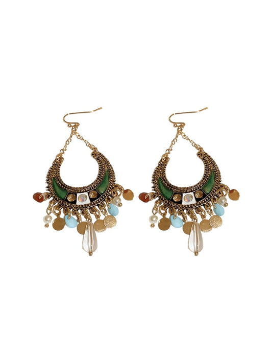 Earwish – Boho Moon Drop Tassel Earrings