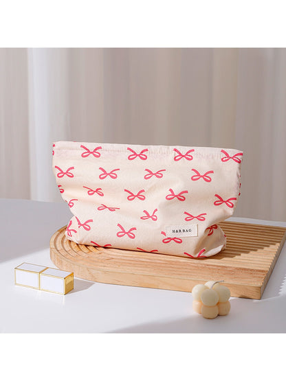 Cosbai - Sweet Style Bow Print Makeup Storage Bag
