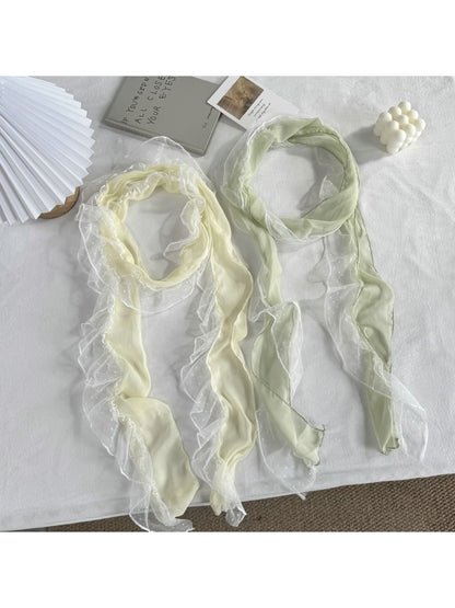 Scarvii - Lace Edge Long Spring Neck Scarf