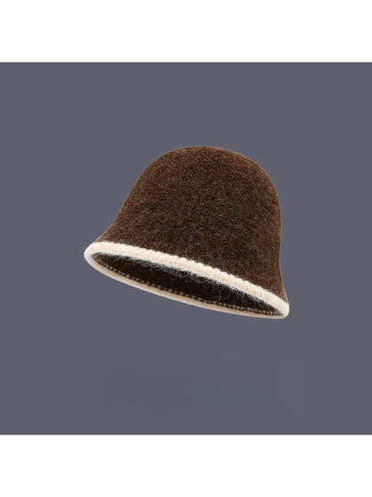 Haila - Color-Block Knitted Bucket Hat for Women