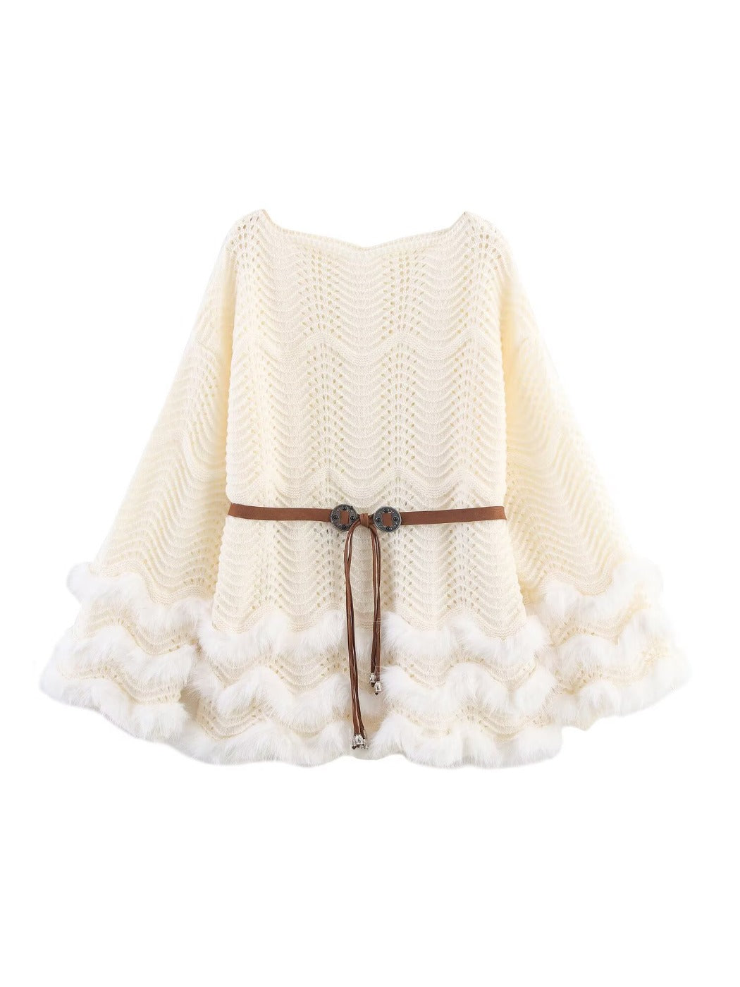 Crosa Round Neck Knit Belted Dress product shape