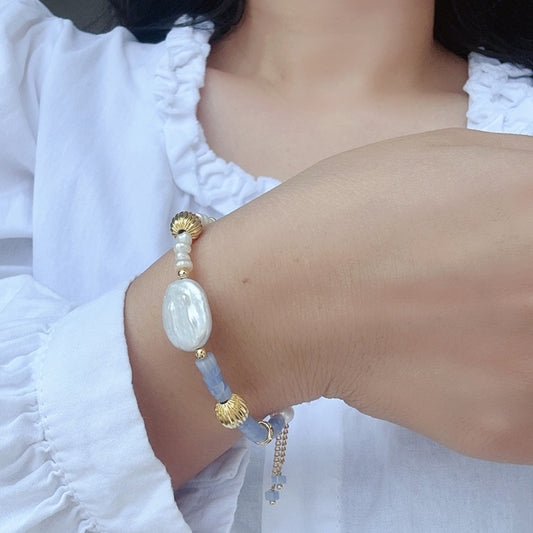 Bauai - Purple Beaded Pearl Bracelet - Bohemian Simplicity
