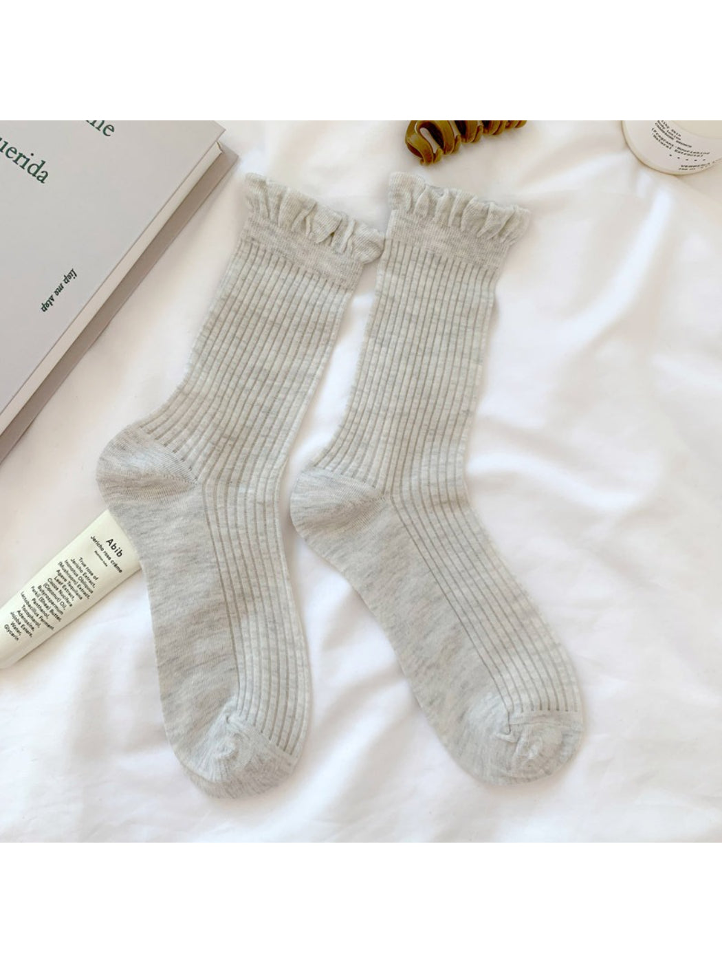 Rufia - Ribbed Ruffle Trim Classic Crew Socks product image 8