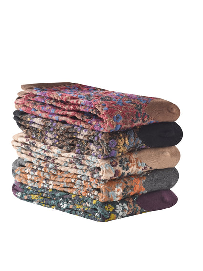 Rufia - 3D Floral Pattern Spring Autumn Mid-Calf Socks