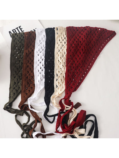Scarvii - Cutout Lattice Tie Layering Triangle Headband
