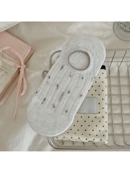 Rufia - Minimal Dotted Openwork Low Ankle Socks