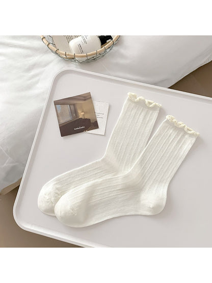 Rufia - Ruffle Ribbed Crew Socks product image 6