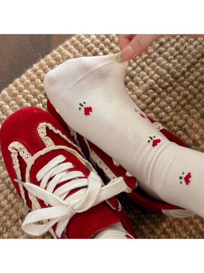 Rufia - Sheep Ribbed-Cuff Crew Socks