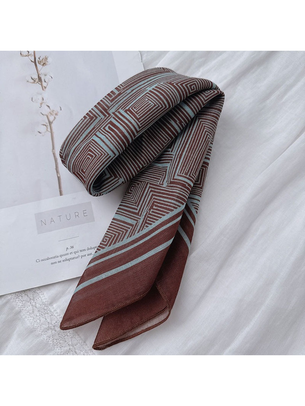 Scarvii - Geometric Print Lightweight Square Scarf
