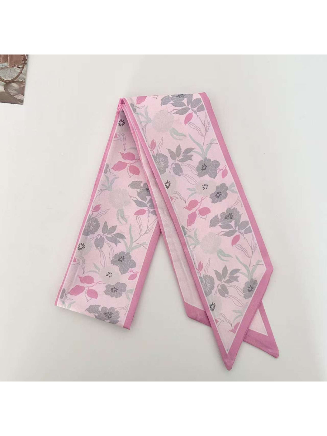 Scarvii Soft Floral Print Skinny Scarf